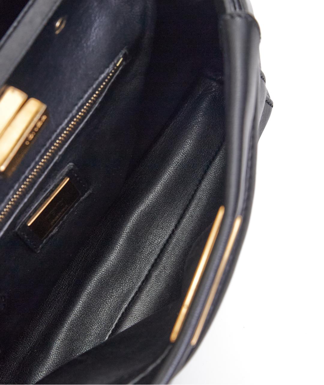 FENDI Черная кожаная сумка с короткими ручками, фото 7