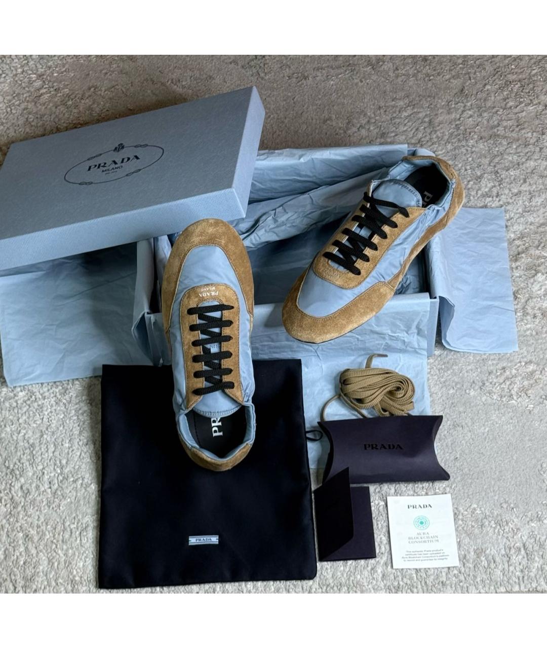 PRADA Коричневые замшевые кроссовки, фото 6