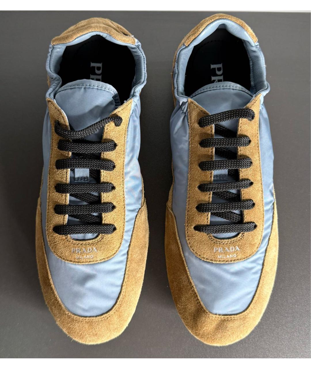 PRADA Коричневые замшевые кроссовки, фото 2