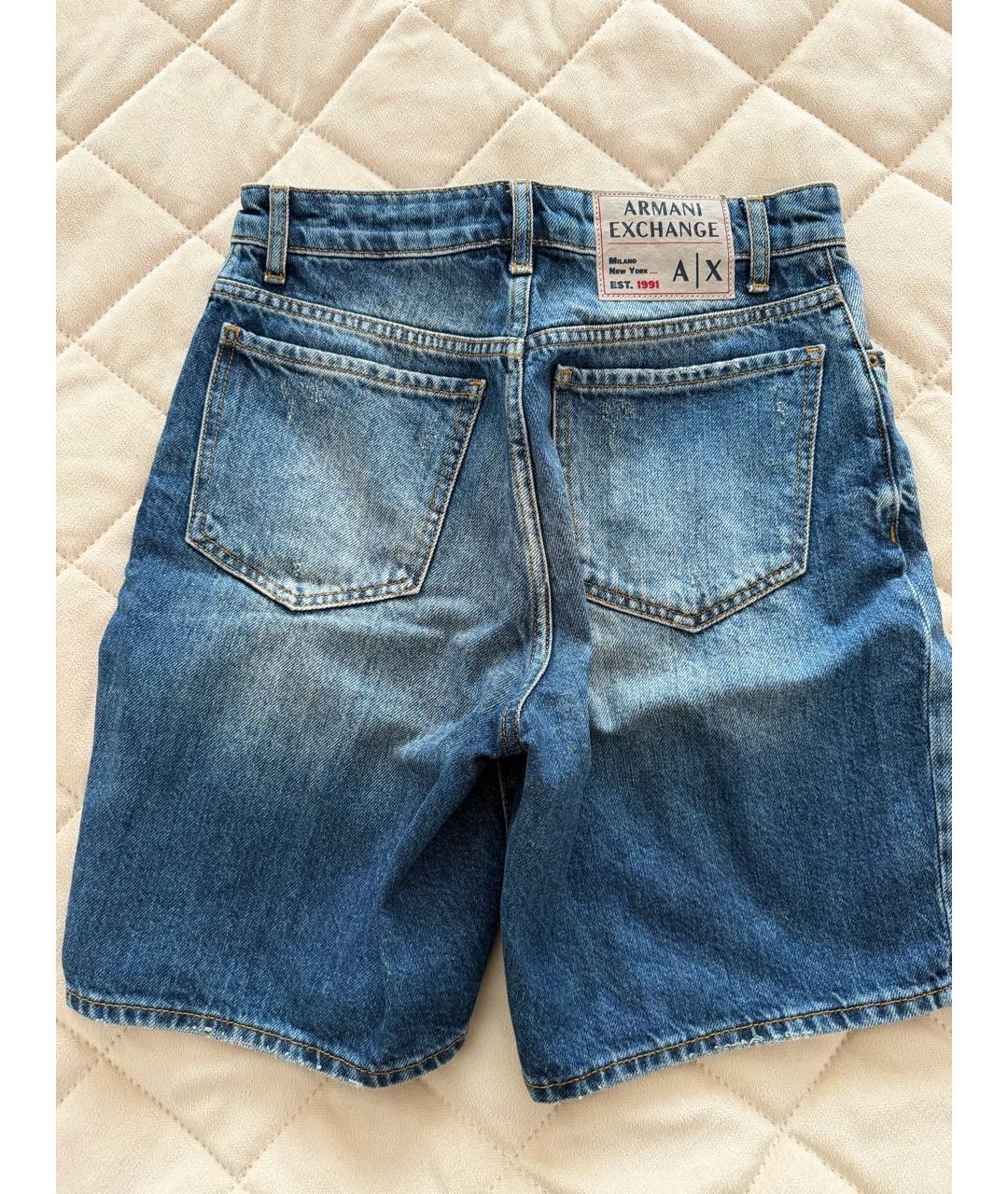 ARMANI EXCHANGE Синие деним шорты, фото 2