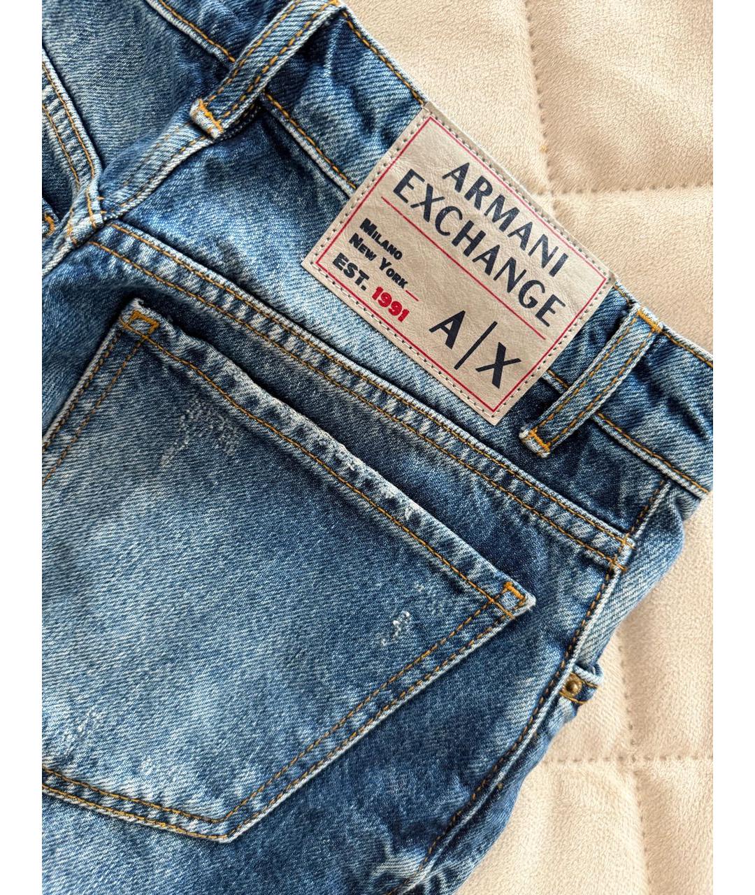 ARMANI EXCHANGE Синие деним шорты, фото 3