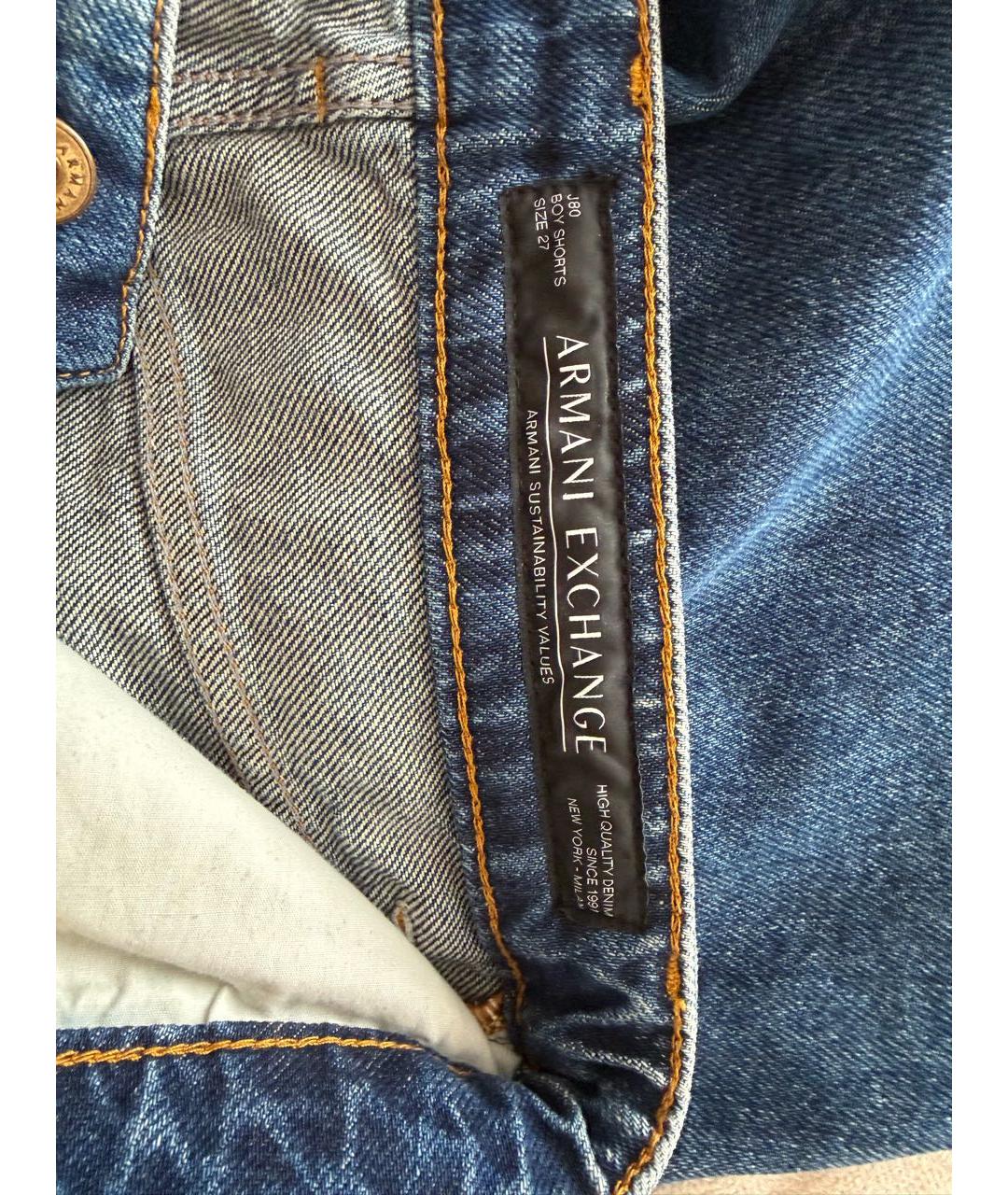 ARMANI EXCHANGE Синие деним шорты, фото 4