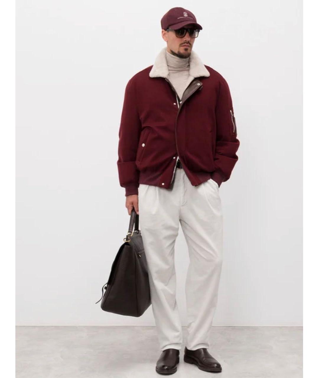 BRUNELLO CUCINELLI Бордовая шерстяная куртка, фото 2