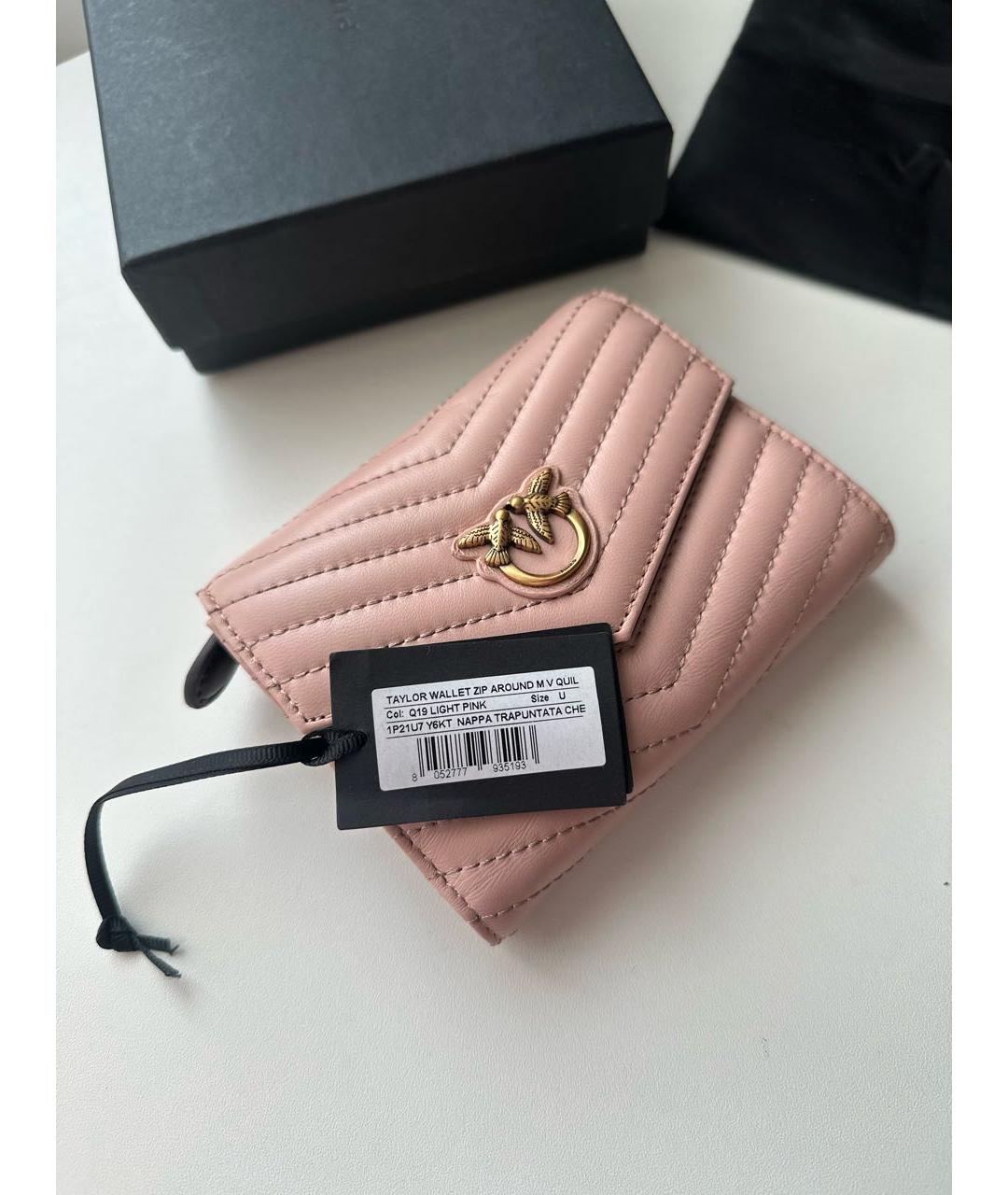 PINKO Розовый кожаный кошелек, фото 6