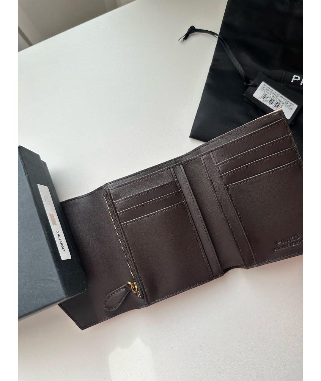 PINKO Розовый кожаный кошелек, фото 4