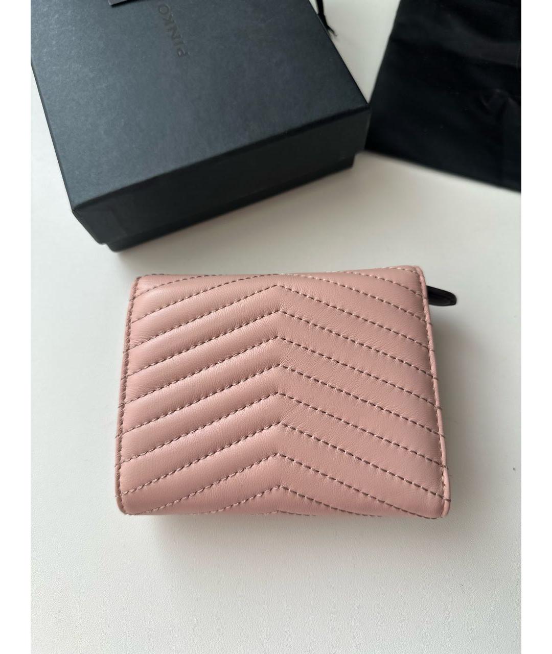 PINKO Розовый кожаный кошелек, фото 3
