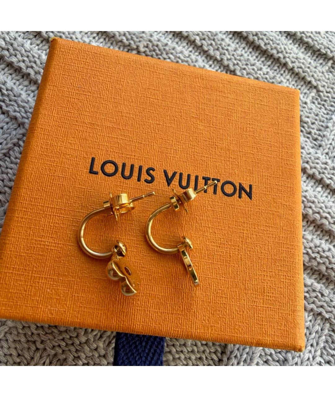 LOUIS VUITTON Золотые серьги, фото 3