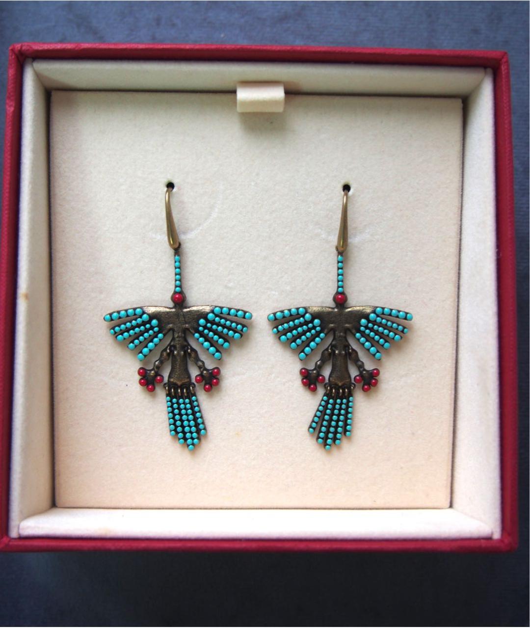 VALENTINO Бирюзовые металлические серьги, фото 4