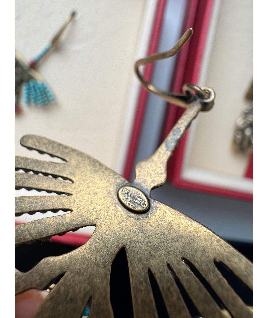 VALENTINO Бирюзовые металлические серьги, фото 5