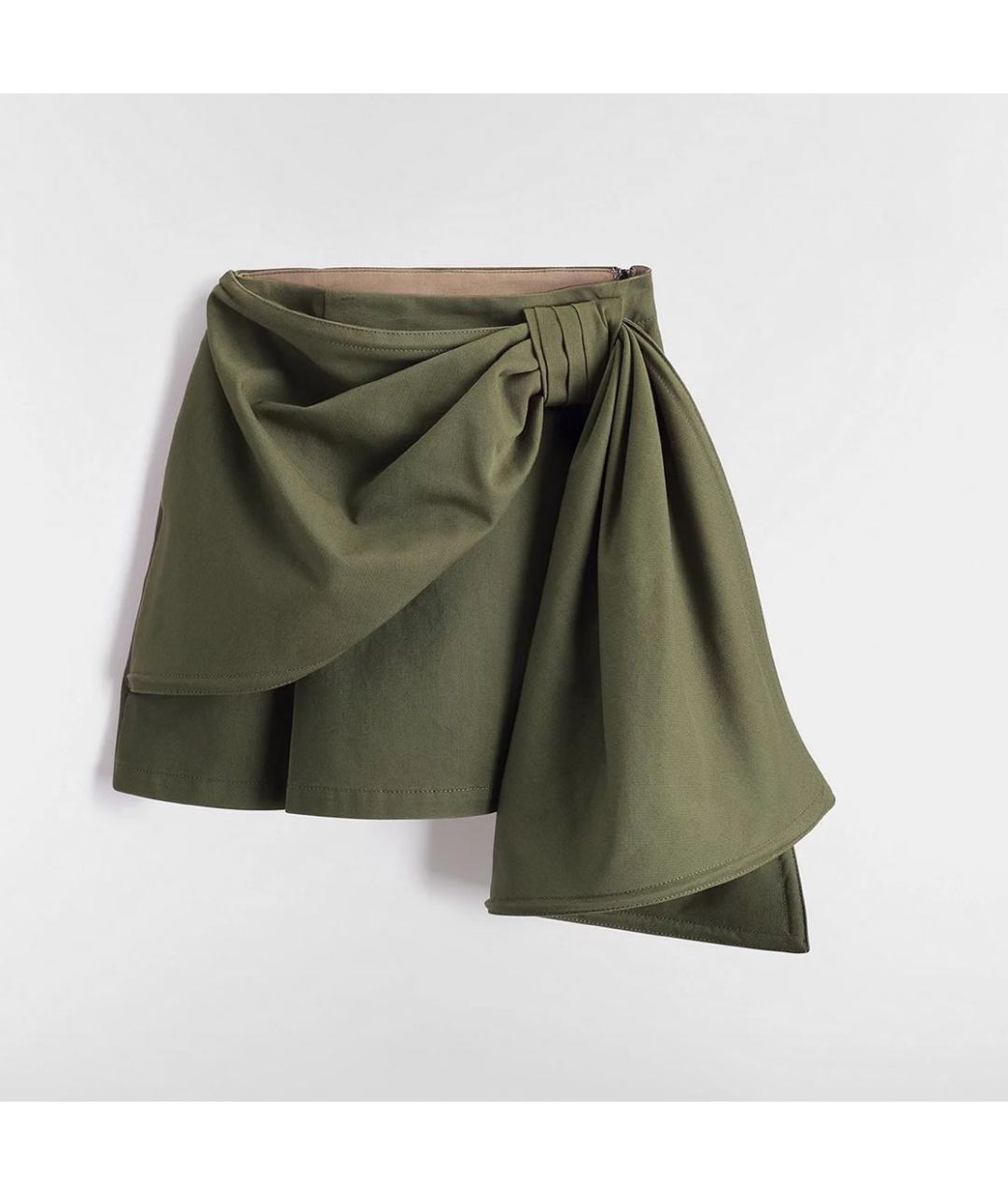 CHRISTIAN DIOR Хаки юбка мини, фото 4