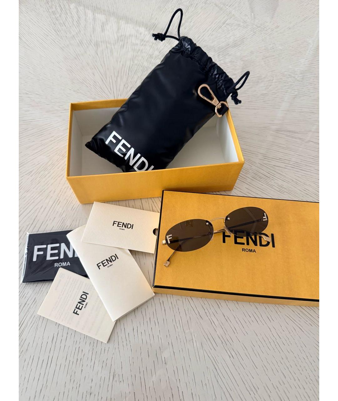 FENDI Черные солнцезащитные очки, фото 6