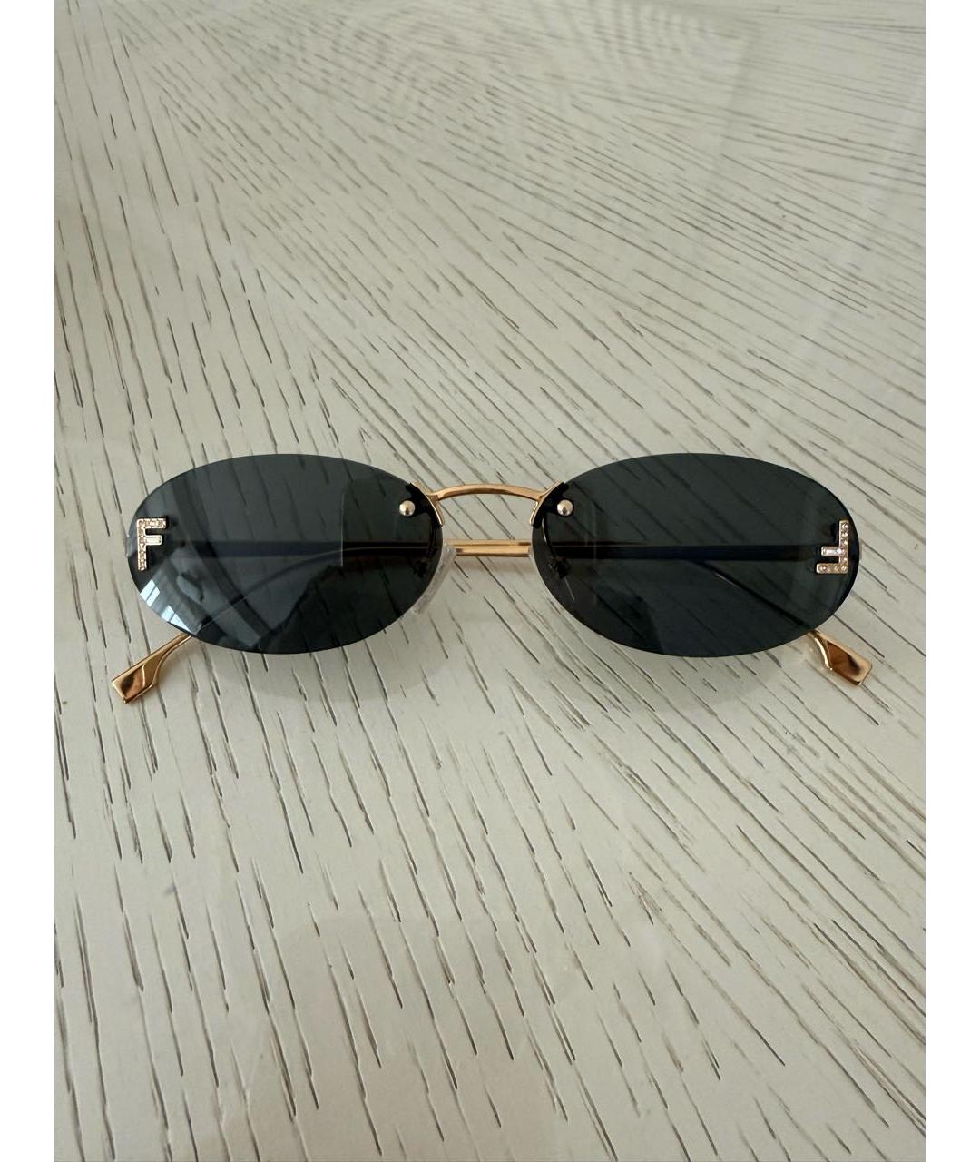 FENDI Черные солнцезащитные очки, фото 2