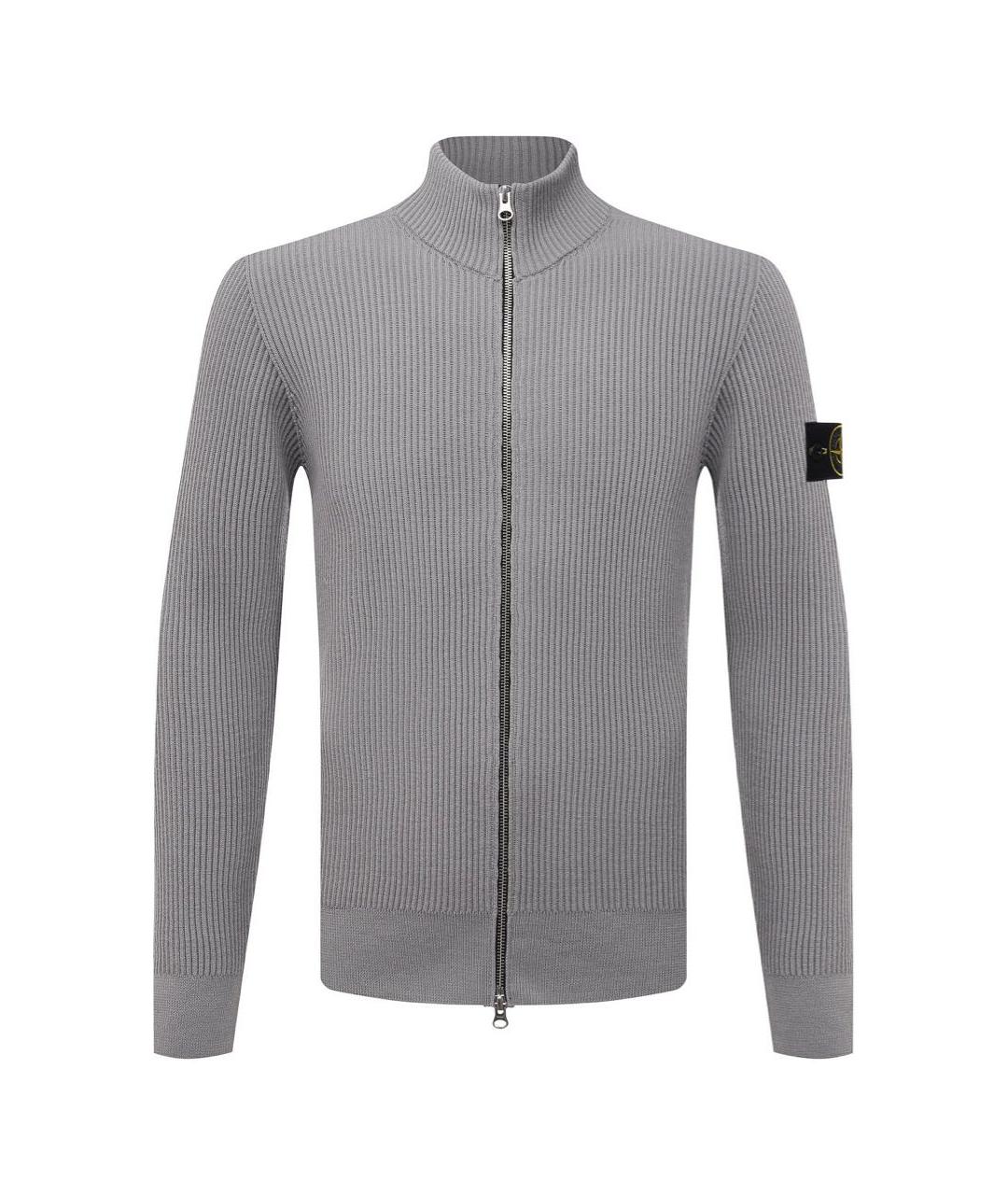 STONE ISLAND Серый шерстяной джемпер / свитер, фото 8