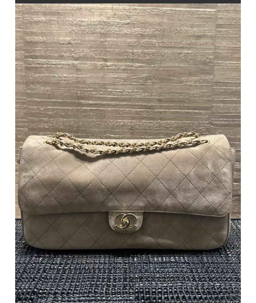 CHANEL Хаки замшевая сумка через плечо, фото 4