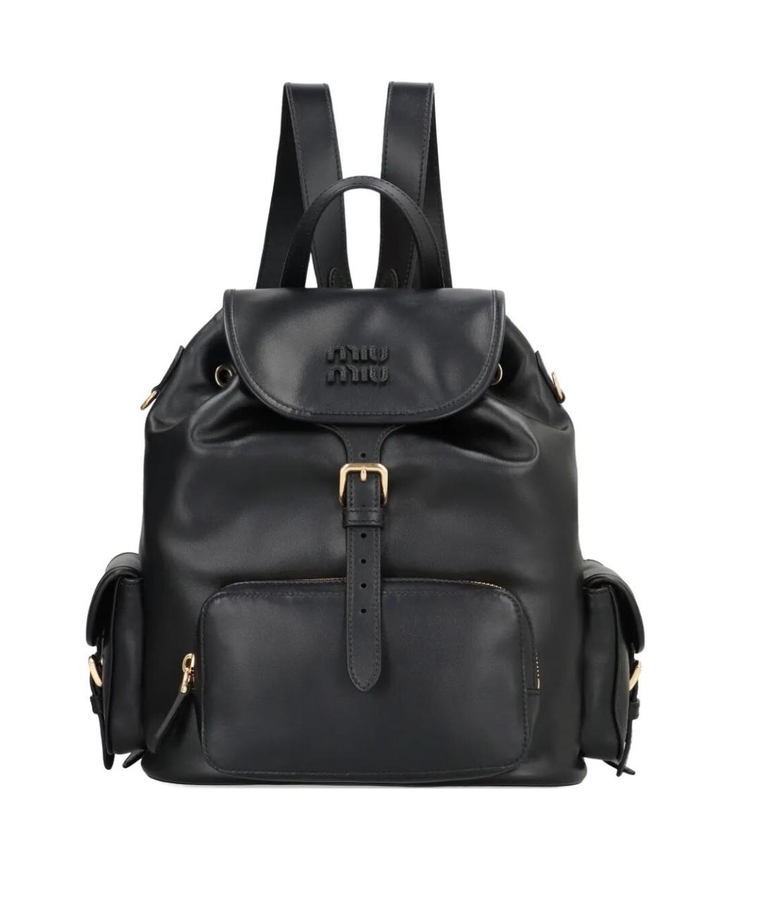 MIU MIU Черный кожаный рюкзак, фото 1