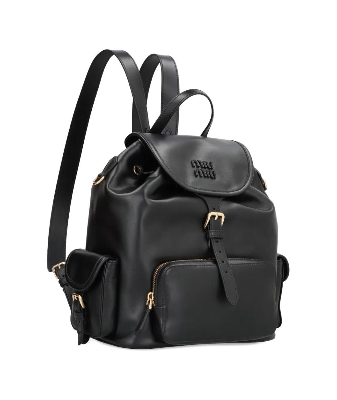 MIU MIU Черный кожаный рюкзак, фото 4