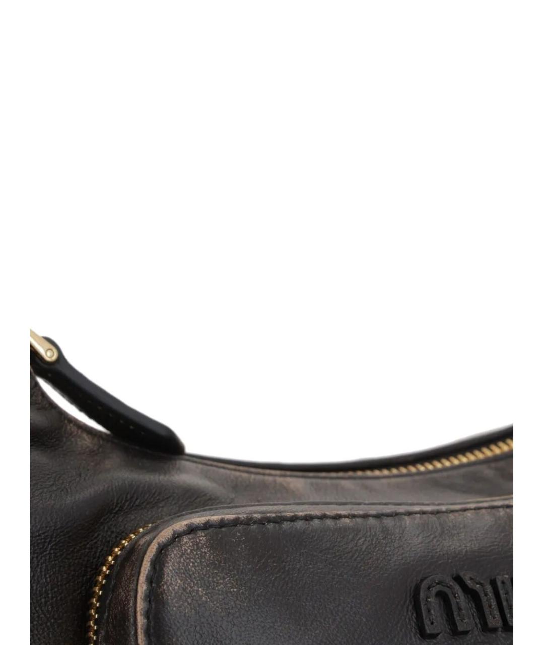 MIU MIU Коричневая кожаная сумка через плечо, фото 4