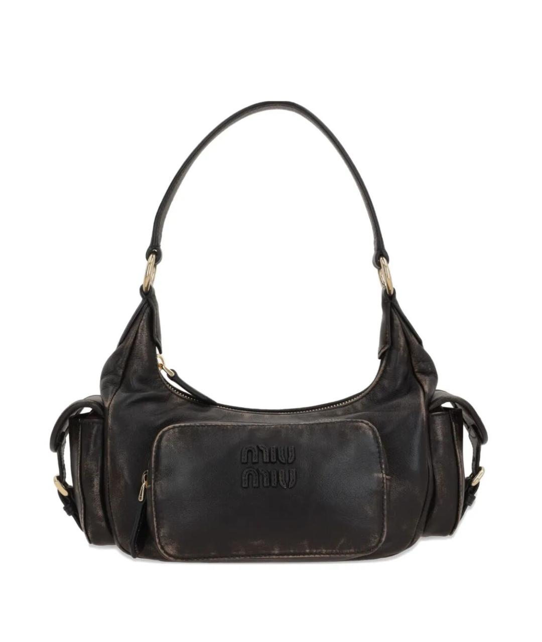 MIU MIU Коричневая кожаная сумка через плечо, фото 1