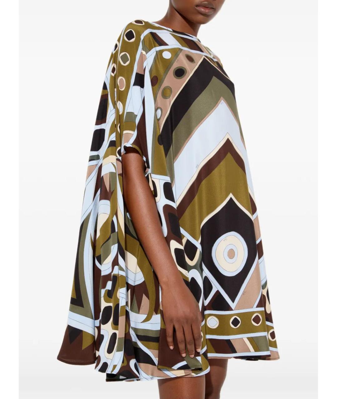 PUCCI Мульти шелковое платье, фото 4