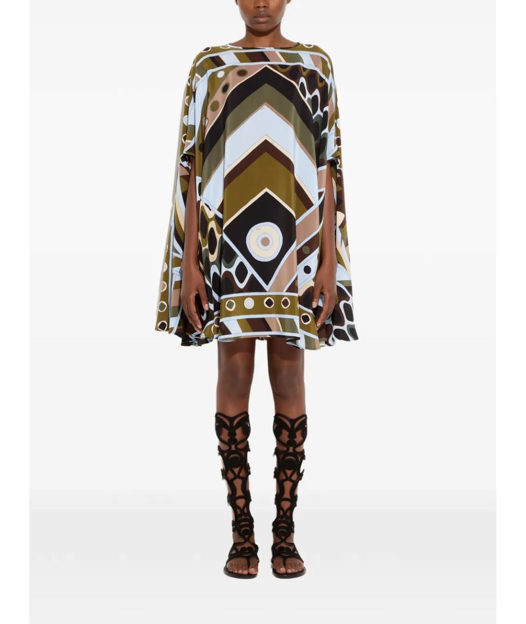 PUCCI Мульти шелковое платье, фото 2