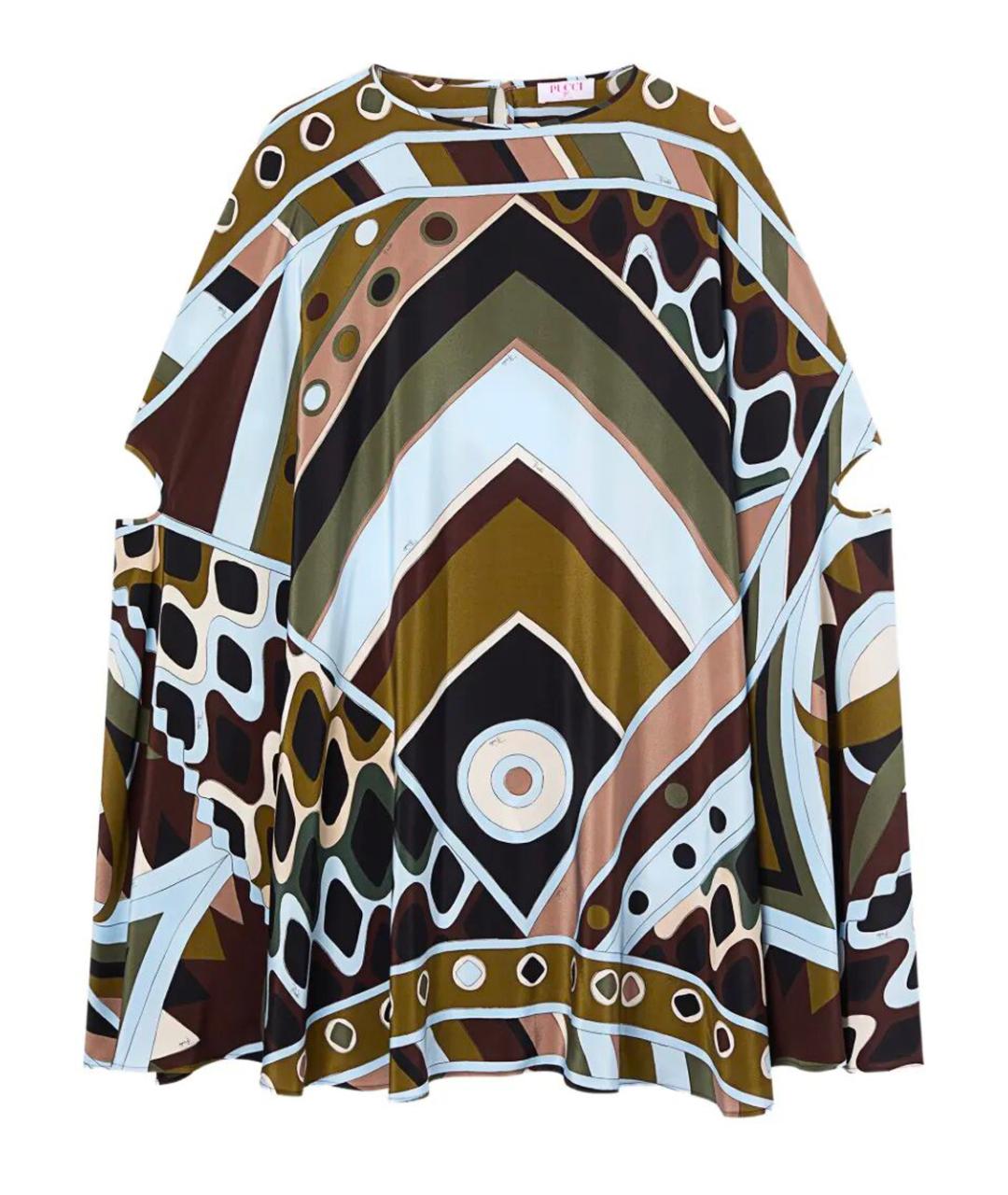 PUCCI Мульти шелковое платье, фото 1