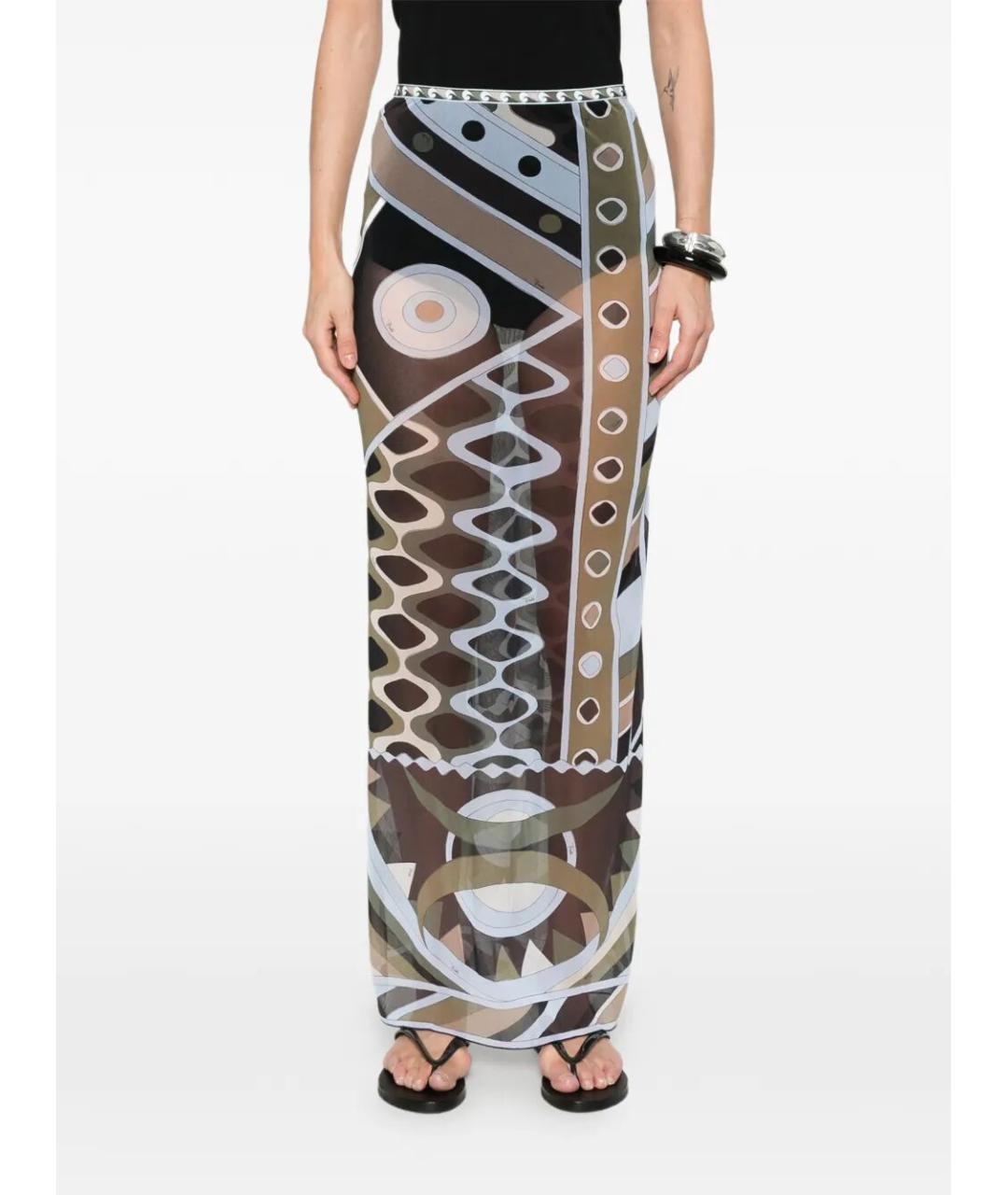 PUCCI Мульти полиамидовая юбка макси, фото 3
