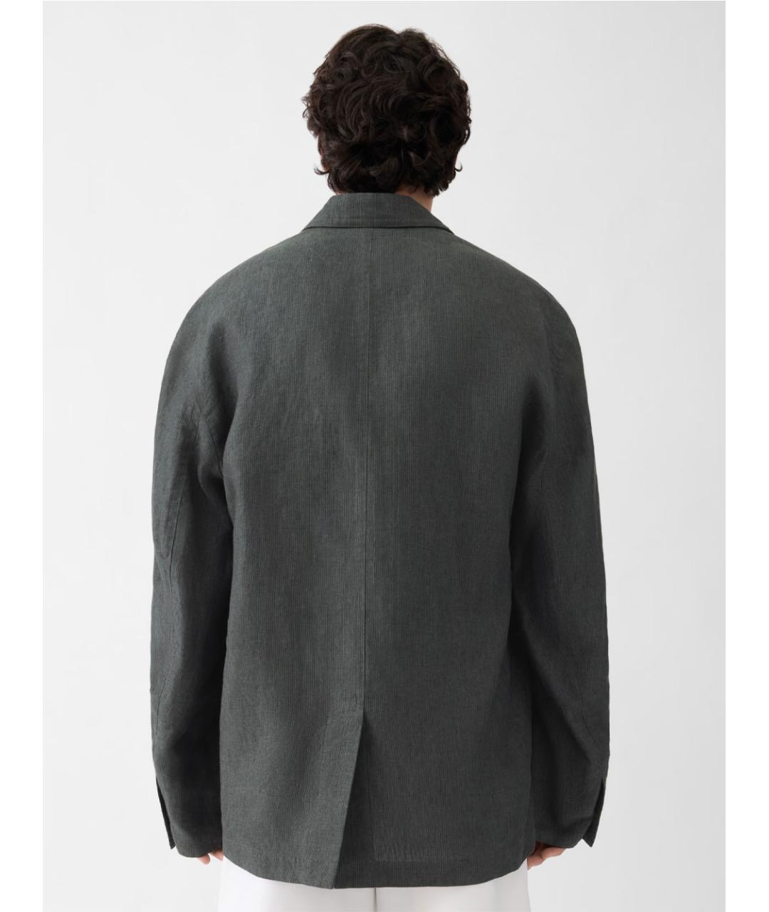 JACQUEMUS Серый льняной пиджак, фото 3