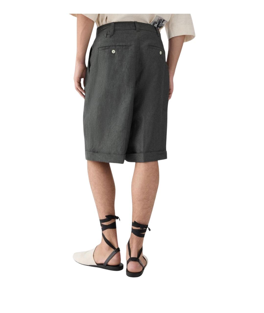 JACQUEMUS Серые льняные шорты, фото 3