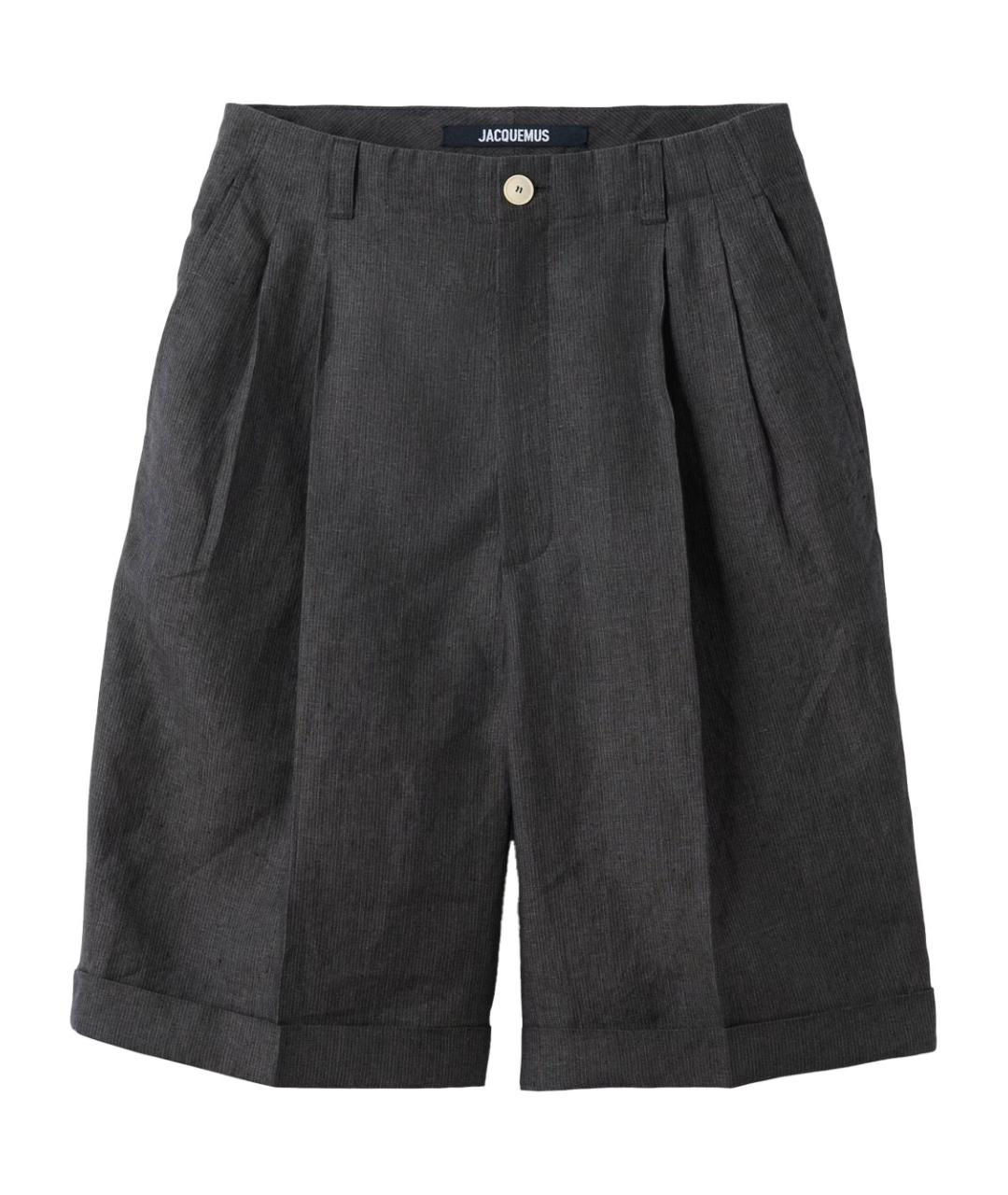 JACQUEMUS Серые льняные шорты, фото 1