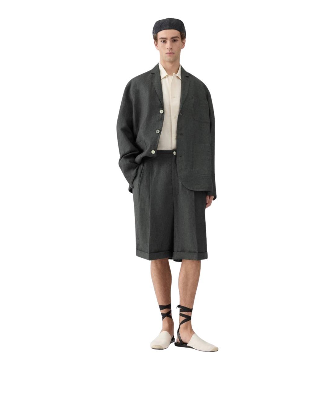 JACQUEMUS Серые льняные шорты, фото 2