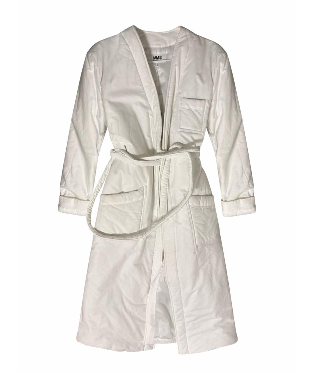 MM6 MAISON MARGIELA Белое хлопковое пальто, фото 1