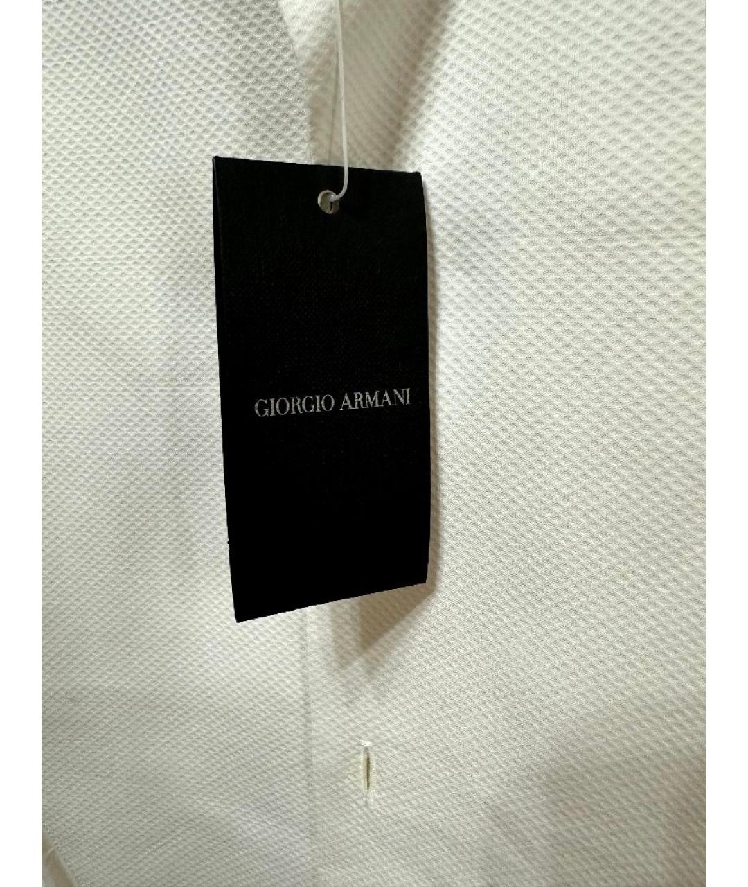 GIORGIO ARMANI Белая хлопковая классическая рубашка, фото 6
