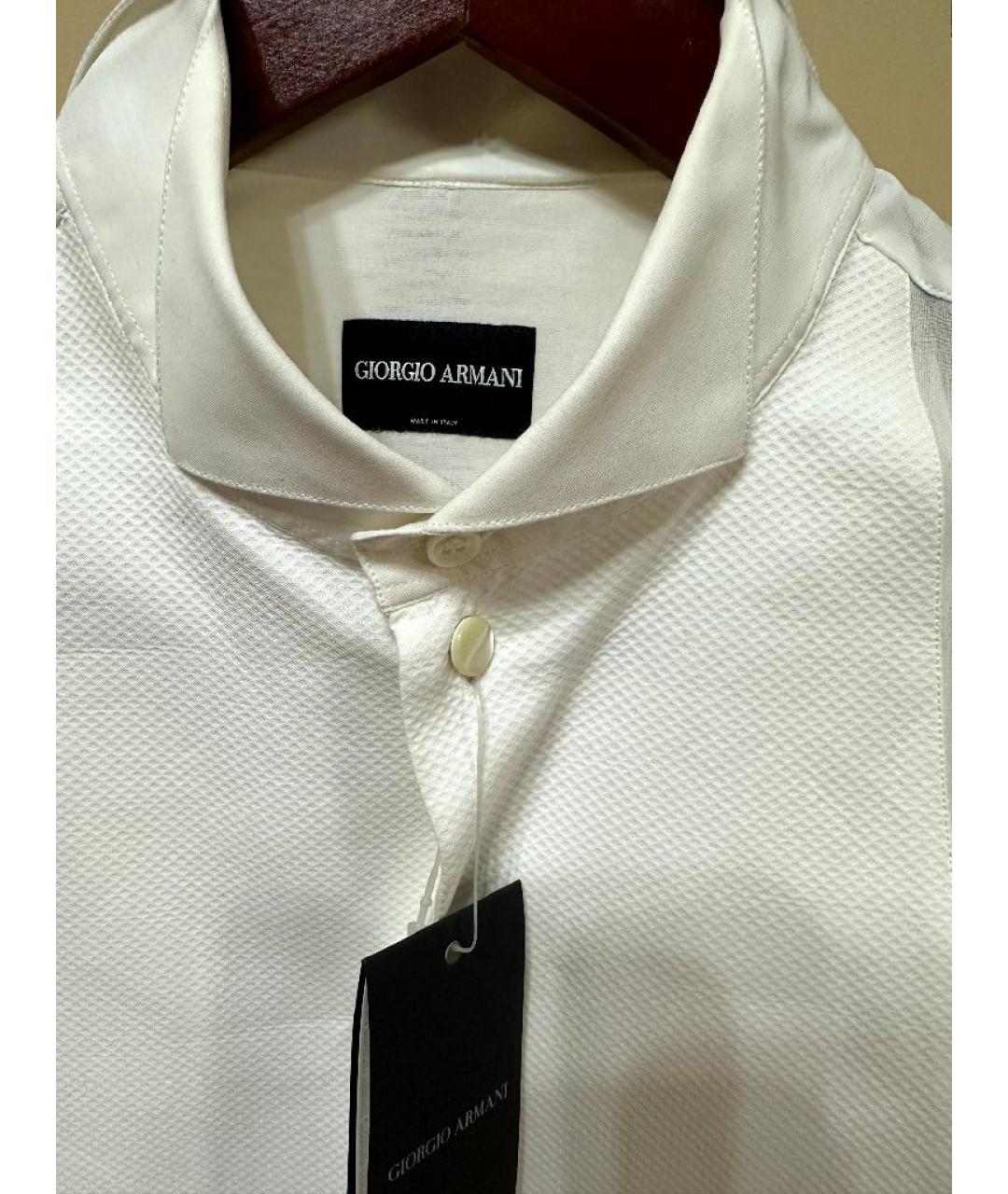 GIORGIO ARMANI Белая хлопковая классическая рубашка, фото 3