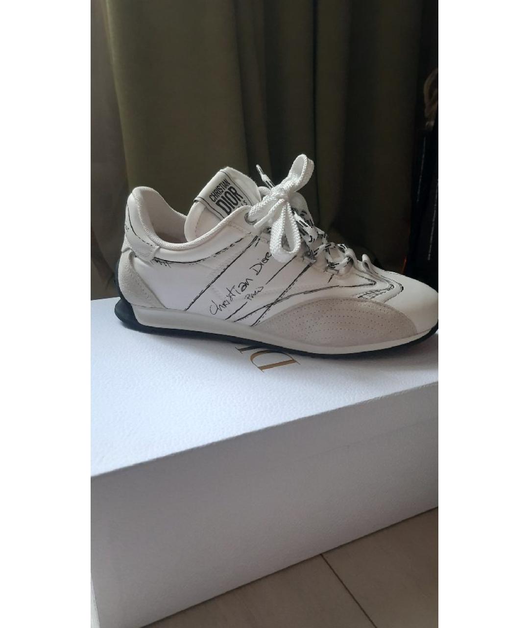 CHRISTIAN DIOR Белые кожаные кроссовки, фото 5