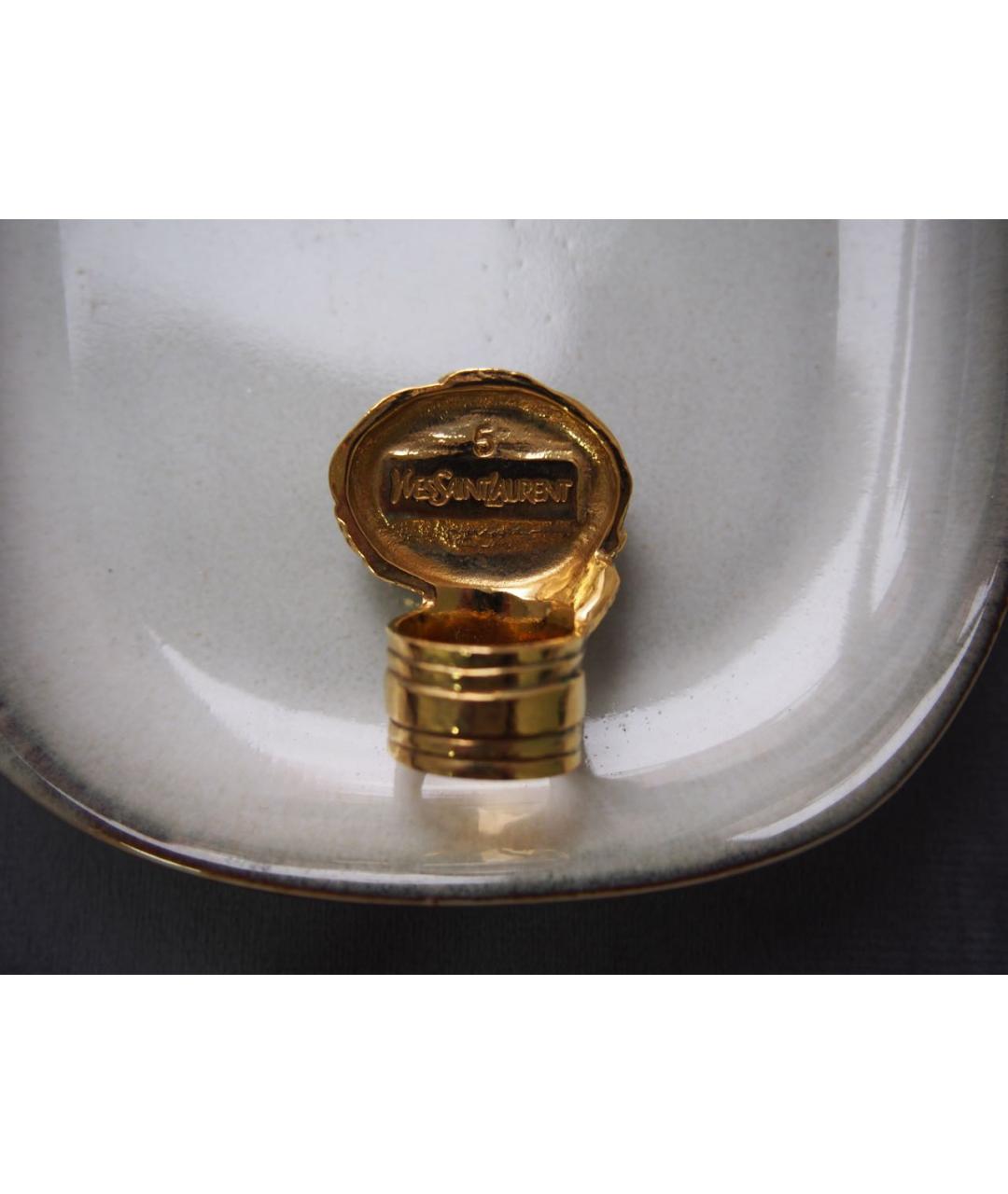 SAINT LAURENT Бирюзовое позолоченное кольцо, фото 3