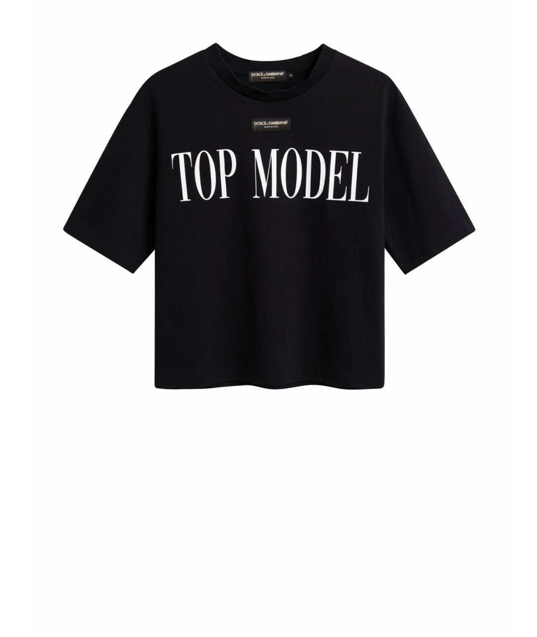 DOLCE&GABBANA Черная хлопко-эластановая футболка, фото 1