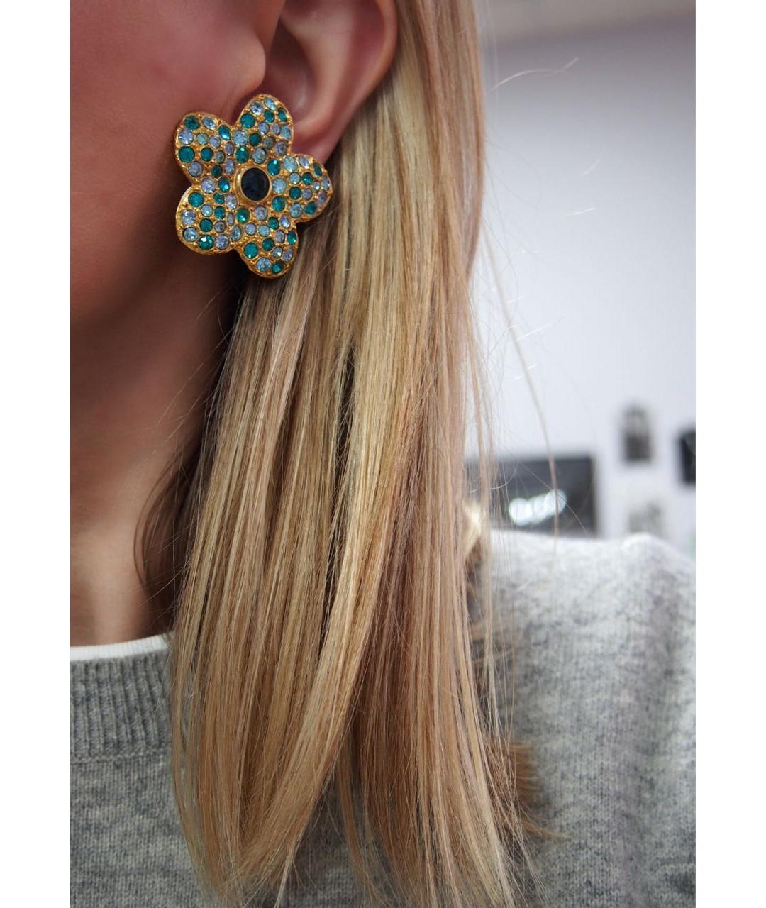 SAINT LAURENT Позолоченные клипсы, фото 2