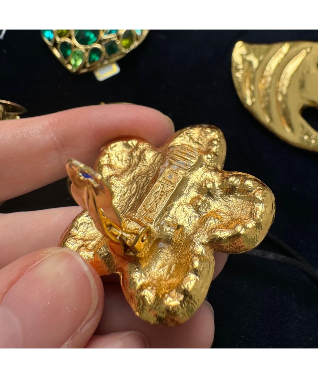 SAINT LAURENT Позолоченные клипсы, фото 3