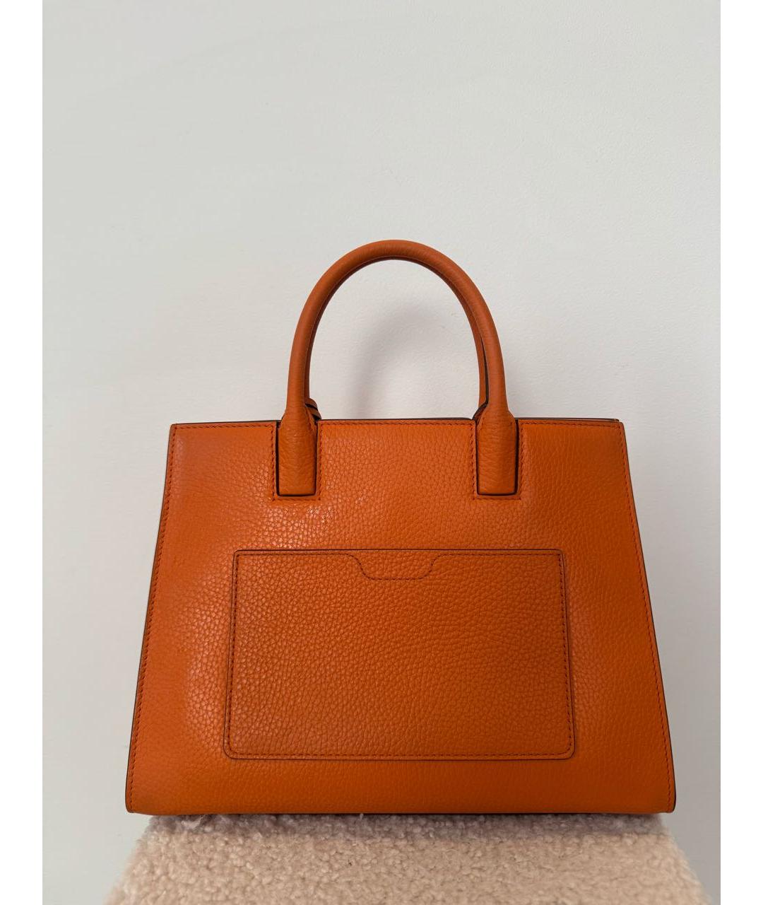 BURBERRY Оранжевая кожаная сумка тоут, фото 3