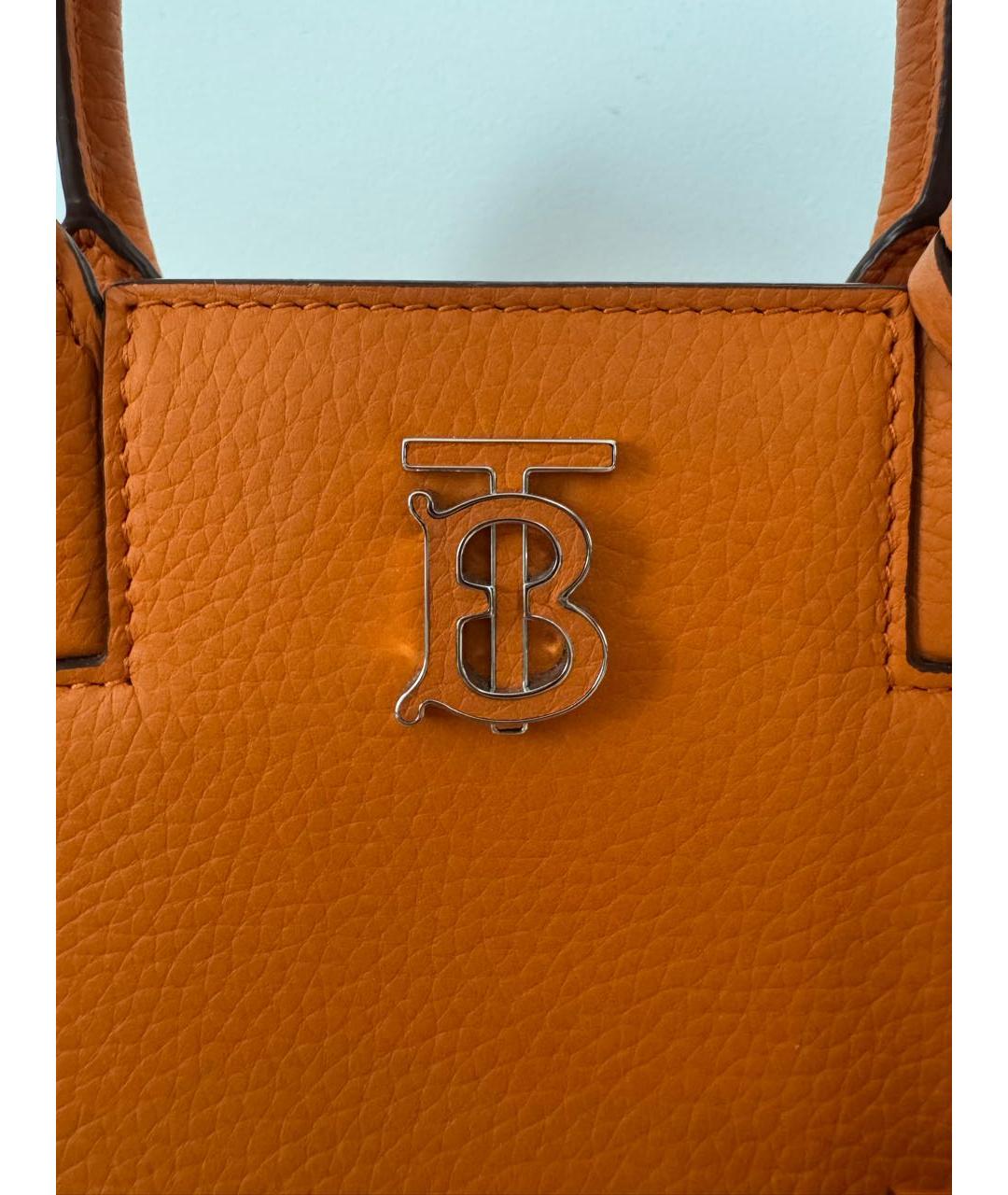 BURBERRY Оранжевая кожаная сумка тоут, фото 7