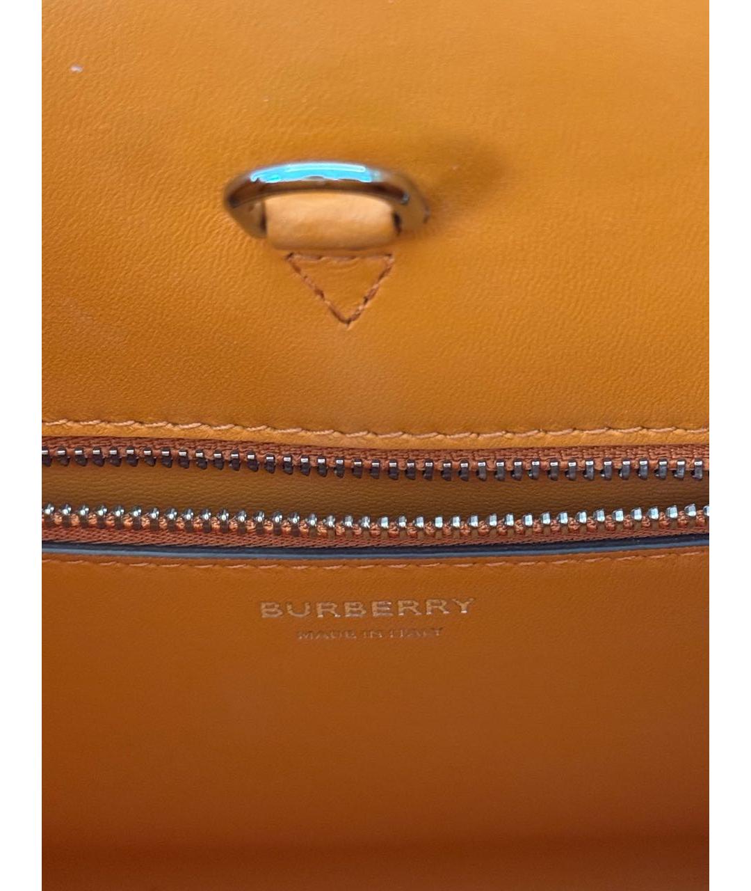 BURBERRY Оранжевая кожаная сумка тоут, фото 6