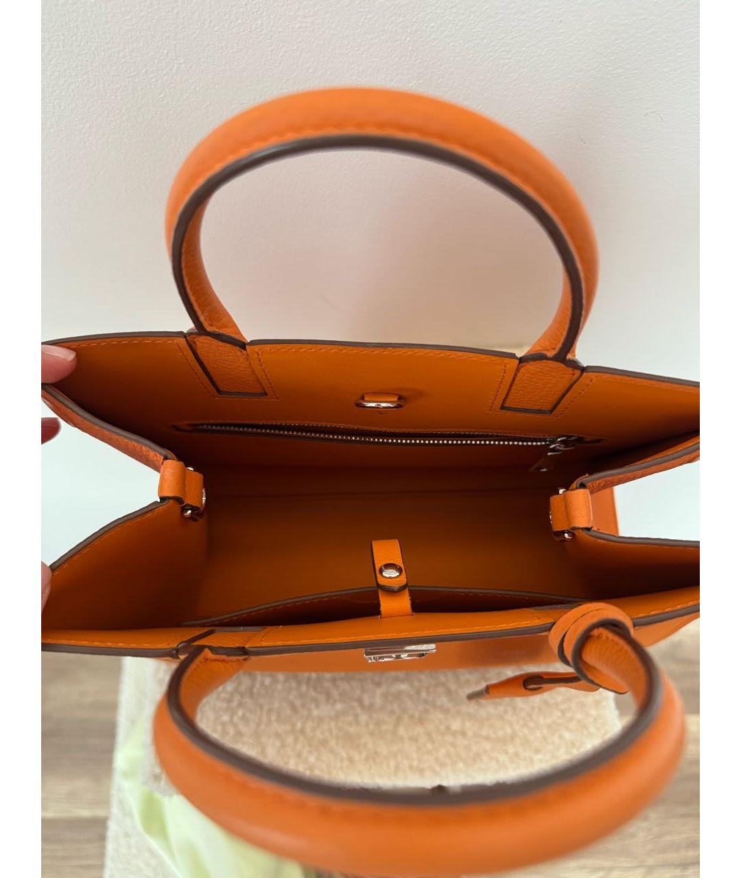BURBERRY Оранжевая кожаная сумка тоут, фото 5