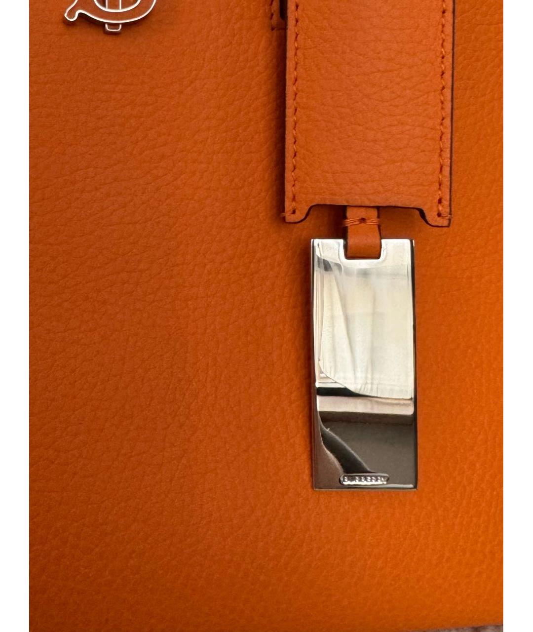BURBERRY Оранжевая кожаная сумка тоут, фото 8