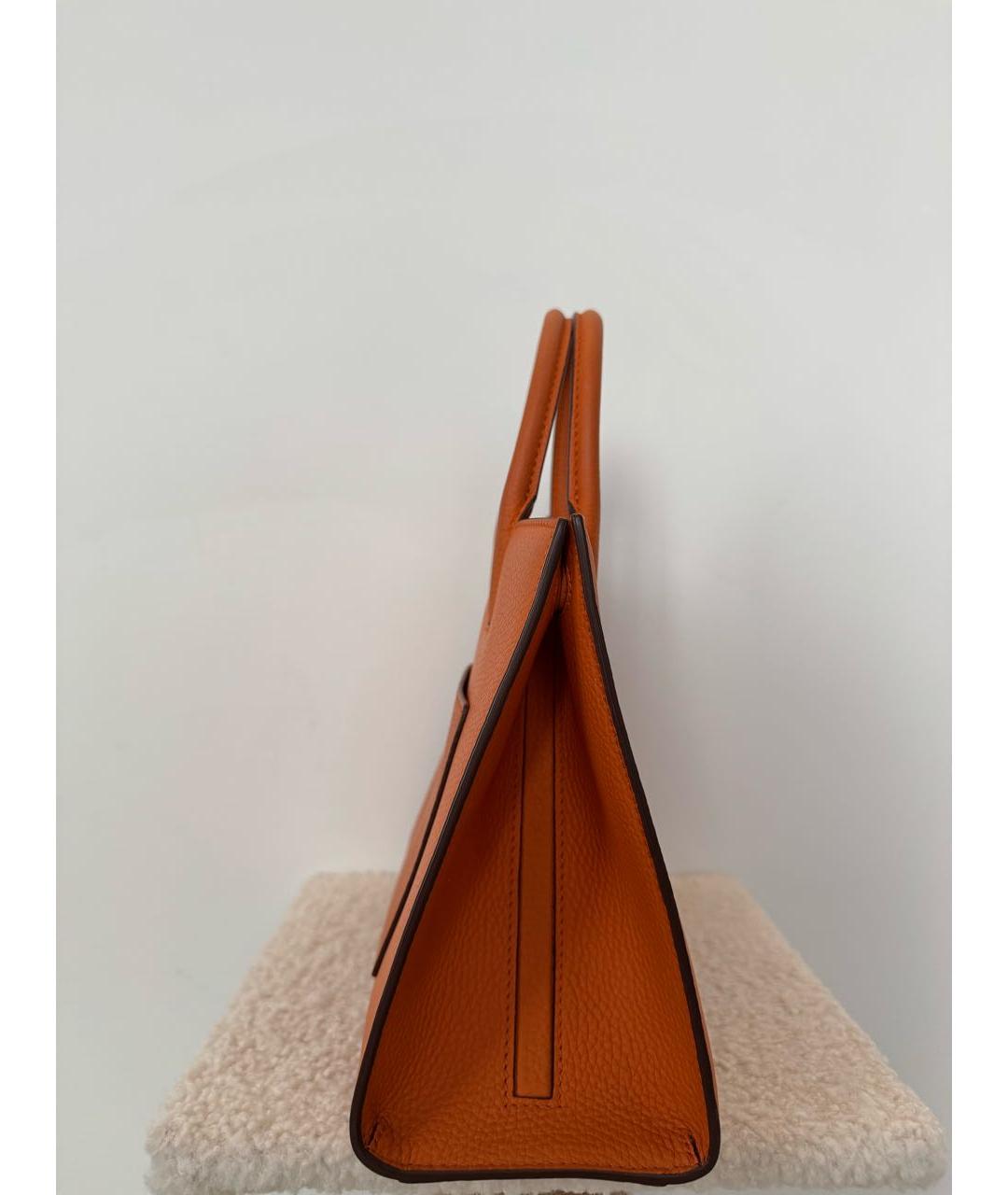 BURBERRY Оранжевая кожаная сумка тоут, фото 4