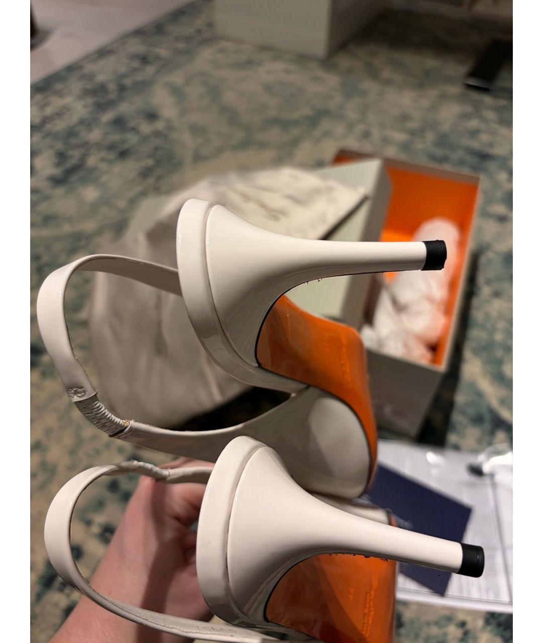 SANTONI Белые туфли из лакированной кожи, фото 7