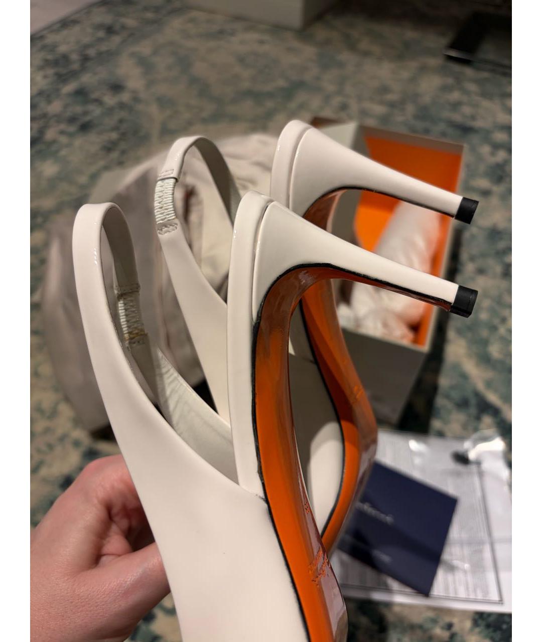 SANTONI Белые туфли из лакированной кожи, фото 5