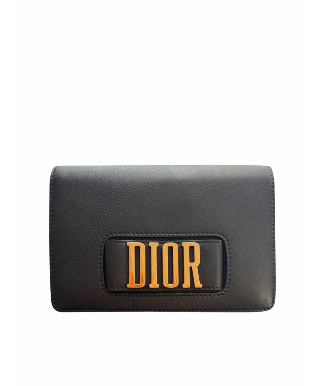 CHRISTIAN DIOR Черная кожаная сумка через плечо, фото 1