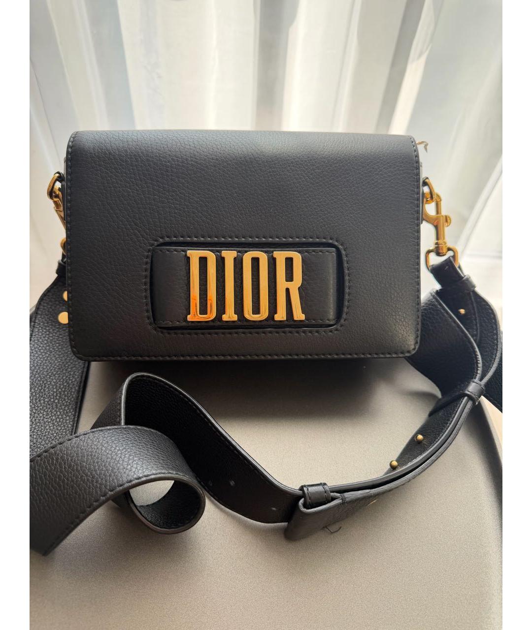CHRISTIAN DIOR Черная кожаная сумка через плечо, фото 5