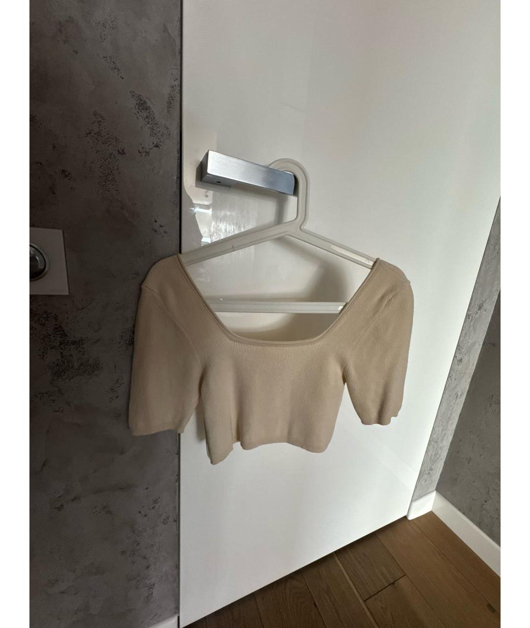 JACQUEMUS Бежевая вискозная майка, фото 5