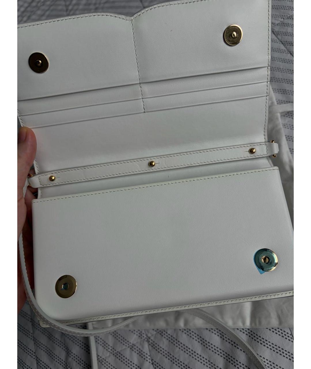 DOLCE&GABBANA Белая кожаная сумка через плечо, фото 2